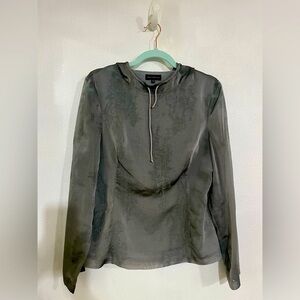 Adolfo Dominguez gray hoodie top. Sz 42